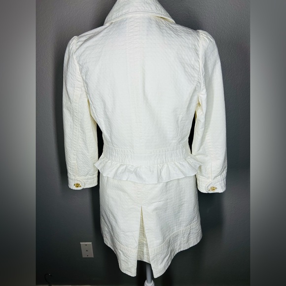 VTG Y2K 2000’s Juicy Couture Cream Double Breasted Trench Coat Size M - Picture 5 of 16